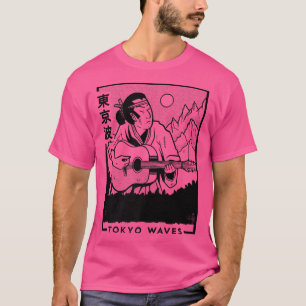 Samurai spielt Gitarre Japanischer Futurismus Japa T-Shirt