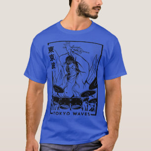 Samurai spielt Trommeln Japanischer Futurismus Jap T-Shirt