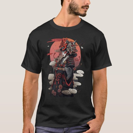 Samurai Stärke und Mut mit Tierköpfen T-Shirt (Vorderseite)
