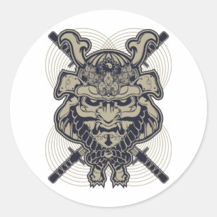 Samurai-Steigen Runder Aufkleber