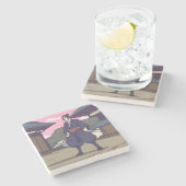 Samurai Steinuntersetzer (Seitenansicht)