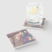 Samurai Steinuntersetzer (Seitenansicht)