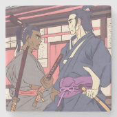 Samurai Steinuntersetzer (Vorderseite)