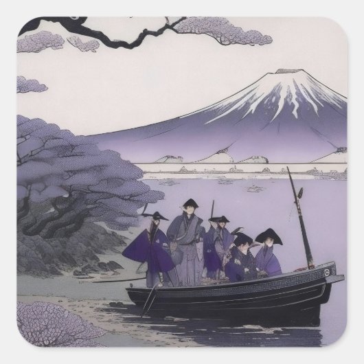 Samurai Sticker Mount Fuji Japanese Art (Vorderseite)