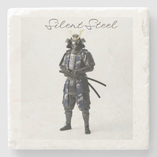Samurai stone coaster steinuntersetzer (Vorderseite)