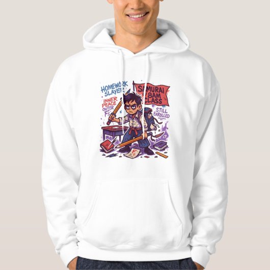Samurai Student zurück zur Schule Hoodie (Vorderseite)