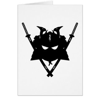 Samurai-Sturzhelm u. Schwerter-Karte