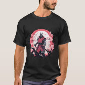 Samurai Stylized Illustration Armor Cherry Blossom T-Shirt (Vorderseite)