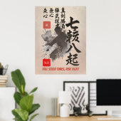 Samurai Sumi-E Fall Sieben Rise Acht Martial Poster (Heimbüro)
