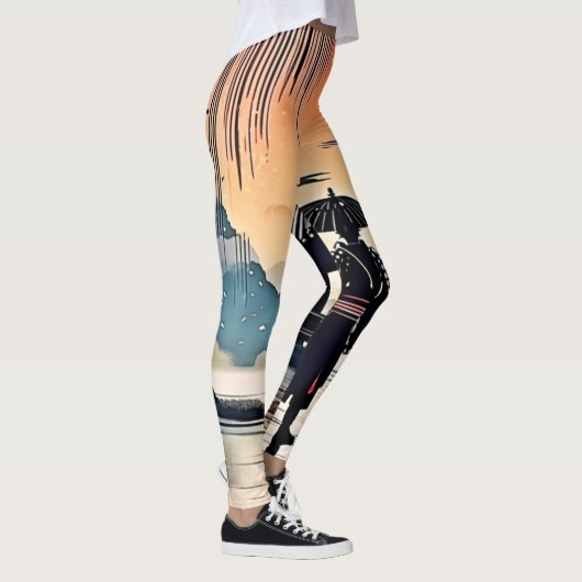 Samurai Sunset: Reflektive Reise Leggings (Rechts)