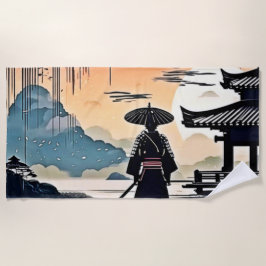 Samurai Sunset: Reflektive Reise Strandtuch