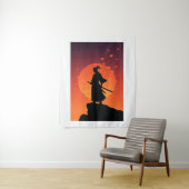Samurai Sunset Tapestry – Bold Minimalist Wall Art Wandteppich (Beispiel)