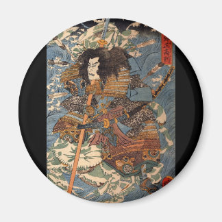Samurai surfen auf dem Rücken der Krabben c. 1800 Magnet