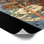 Samurai surfen auf dem Rücken der Krabben c. 1800 Poster (Ecke)