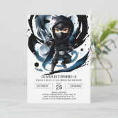 Samurai Sword Ninja Überraschung Geburtstag Einladung (Stehend Vorderseite)