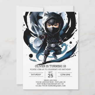 Samurai Sword Ninja Überraschung Geburtstag Einladung