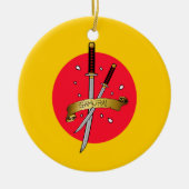 Samurai Sword Tattoo Keramikornament (Vorne)