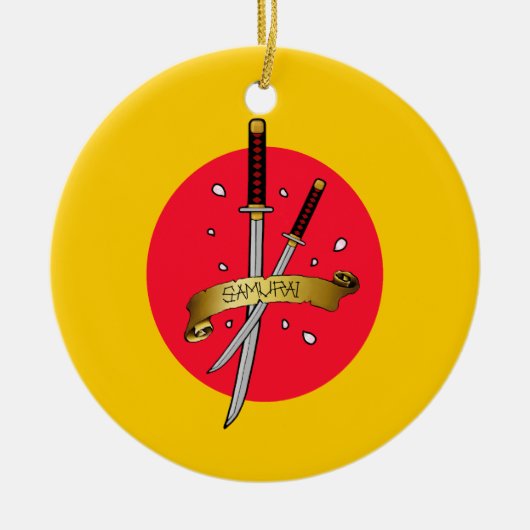 Samurai Sword Tattoo Keramikornament (Vorne)