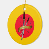 Samurai Sword Tattoo Keramikornament (Links)