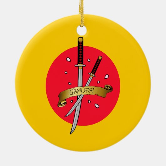 Samurai Sword Tattoo Keramikornament (Hinten)