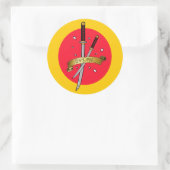 Samurai Sword Tattoo Runder Aufkleber (Tasche)