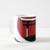 Samurai Sword: Torii Gate Cartoon Kaffeetasse (Vorderseite Links)