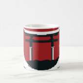 Samurai Sword: Torii Gate Cartoon Kaffeetasse (Mittel)