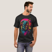 Samurai Synthwave Retrowave 80er Graphic T-Shirt (Vorne ganz)