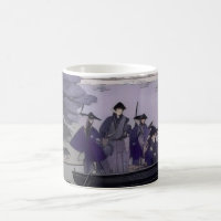Samurai-Tasse japanische Kunst im Ukiyo-e-Stil
