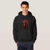 Samurai Tiger Anime Artwork Sakura Tree Japanese N Hoodie (Vorne ganz)