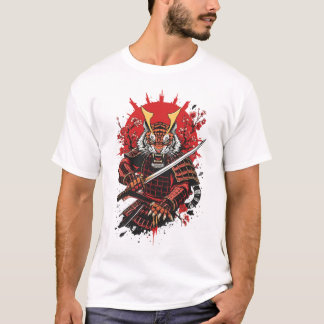 Samurai-Tiger-Krieger, kühne Vektorkunst T-Shirt