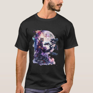 Samurai Tiger Sakura Tree Anime Japanese Ninja Tig T-Shirt