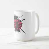 Samurai-Tinte-Kunst-Tasse Kaffeetasse (VorderseiteRechts)