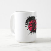 Samurai-Tinte-Kunst-Tasse Kaffeetasse (Vorderseite Links)