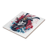 Samurai-Totenkopf-Krieger Fliese (Seite)