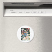 Samurai tötet einen Dämon, alte japanische Malerei Magnet (In Situ (Geschirrspüler))