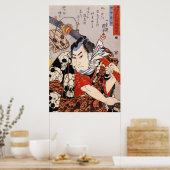 Samurai Tragen eines Schädelmusters Poster (Küche)