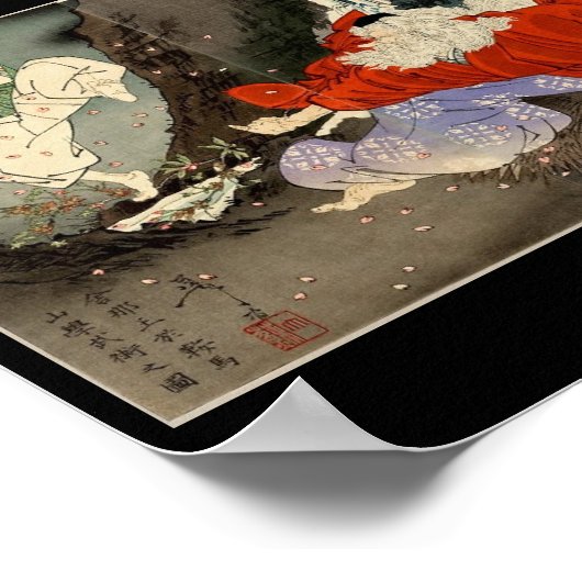 Samurai-Training mit Tengu, Circa 1800 Poster (Ecke)