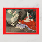 Samurai-Training mit Tengu, Circa 1800 Postkarte (Vorderseite)