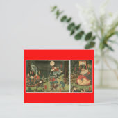 Samurai-Training mit Tengu, Circa 1859 Postkarte (Stehend Vorderseite)