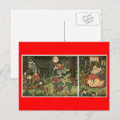 Samurai-Training mit Tengu, Circa 1859 Postkarte (Vorne/Hinten)