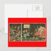 Samurai-Training mit Tengu, Circa 1859 Postkarte (Vorne/Hinten)