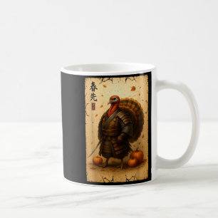 Samurai Truthahn Erntedankfest japanischer Krieger Kaffeetasse