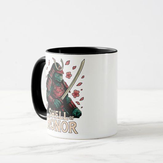 Samurai Turtle Warrior Cherry Blossoms Tasse (Vorderseite Links)