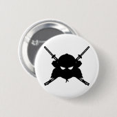 Samurai u. Katana Schwerter-Abzeichen Button (Vorne & Hinten)