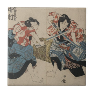 Samurai-Überfahrt-Schwerter circa 1825 Fliese