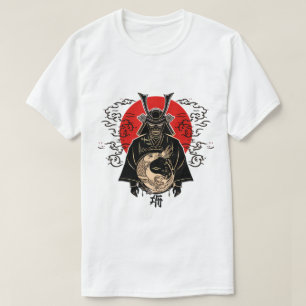 Samurai und aufgehende Sonne – Japanisches Kunst-T T-Shirt