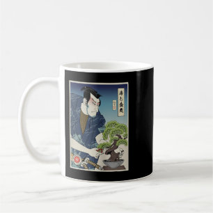 Samurai und Bonsai Tree Ukiyoe Japanischer Krieger Kaffeetasse