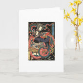Samurai-und Drache-Gruß-Karte Karte (Gelbe Blume)