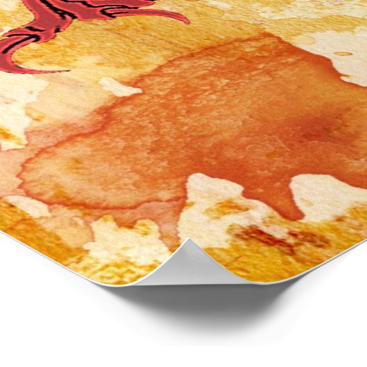 Samurai und Drache Poster (Ecke)